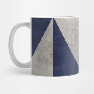 Geometric Triangle Pattern - Grey, Blue Concrete Mug